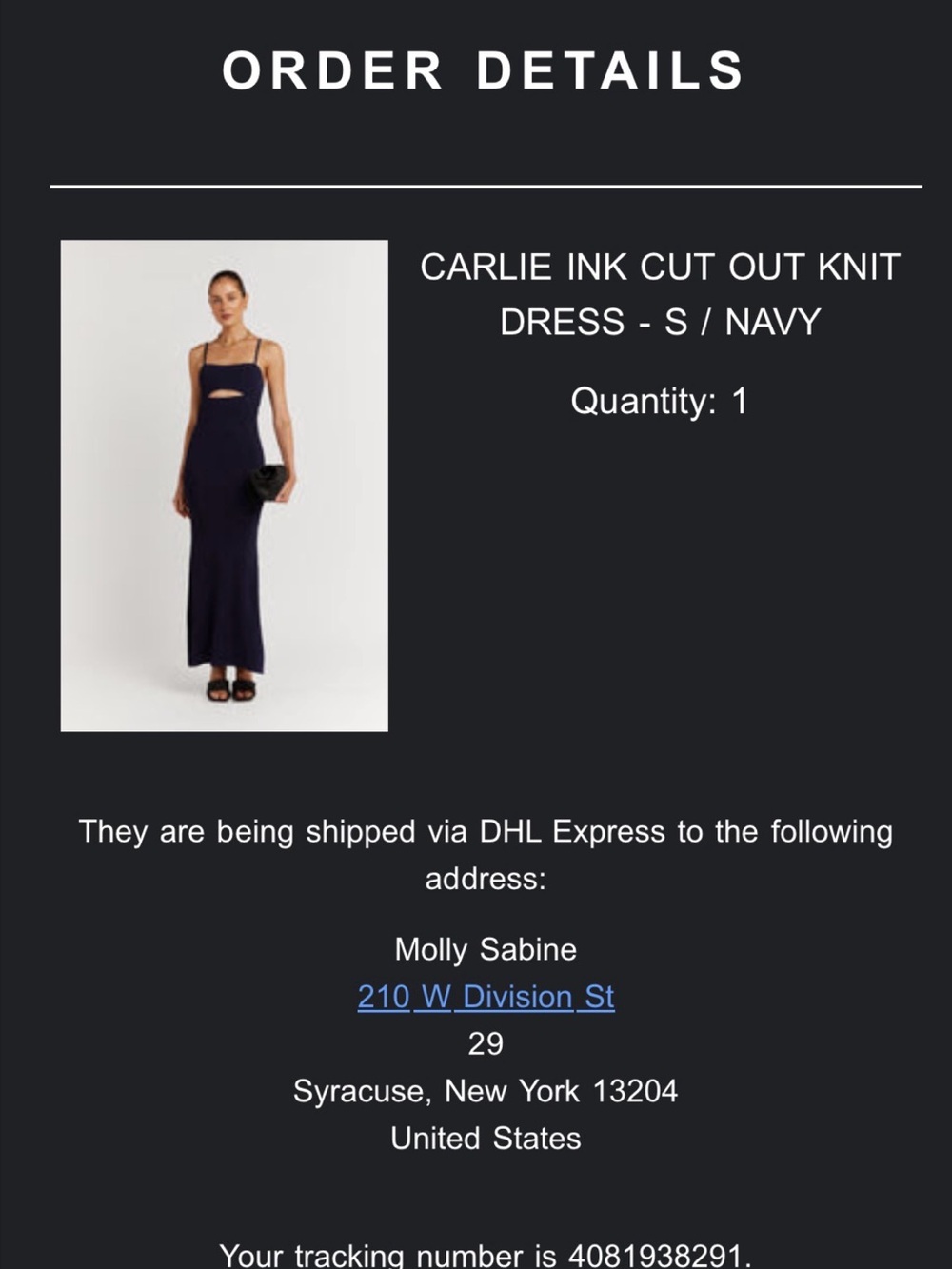 DISSH Navy Cutout Slip Maxi - Picture 3 of 5